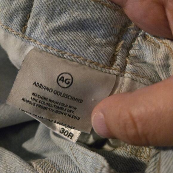 Ag adriano goldschmied jeans size 30 blue Isabelle panelled high rise straight - Picture 9 of 12